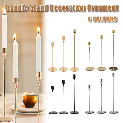 Set of 3 Decorative Candlestick Holder Candle Stand for Wedding / Dinner / Party