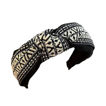 Women Lady Retro Boho Embroidery Cotton Wide Hair Headband Head Wrap Band hoop - Aimall