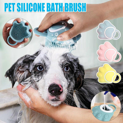 Silicone Bathing Brush Multifunctional Pet Hair Washing Brush Massage Scrubber