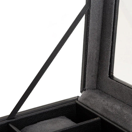 Black Single Layer Watch Box Jewellery Organizer for Watches and Accessories