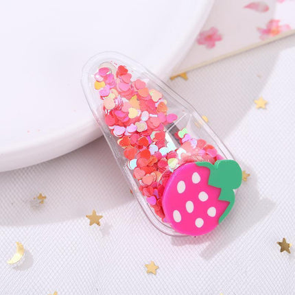 2PCS Cartoon Fruit Sequins Girl Hair Clips Baby Transparent Kids Birthday Party - Aimall