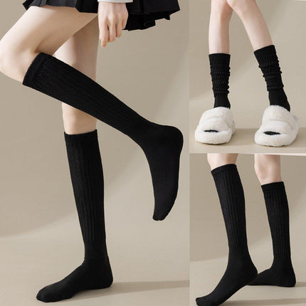 3Pairs Warm Calf Socks Stack Stockings Winter Fall Over Knee High Thick Socks Set