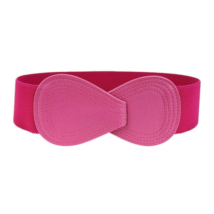 Fashion Belt Red Elastic Waist Cover Wide Belt Women Black Elastic Bow Decoration