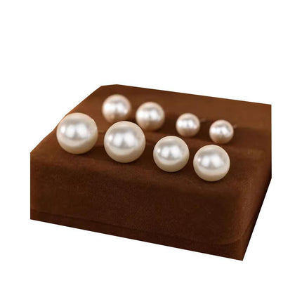 Delicate 925 Sterling Silver 8,10,12,14mm Natural Freshwater Pearl Stud Earrings - Aimall