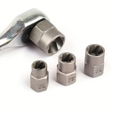 15pcs Impact Damaged Bolt Nut Screw Remover Tool Kit Socket Threading Extractor