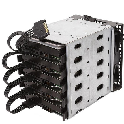 15 Pin SATA Power Y-Splitter Cable Adapter Extension 1 Male to 5 Female For HDD - Aimall