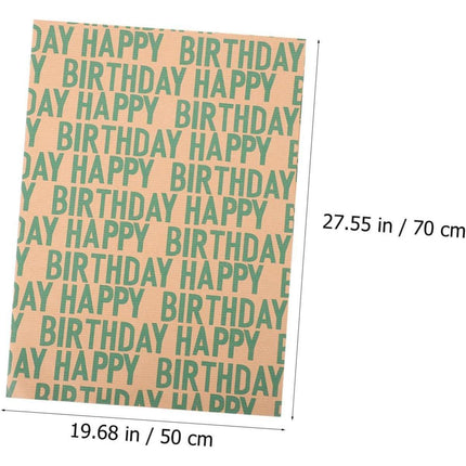 Vintage Kraft Wrapping Paper Happy Birthday Gift Box Wrapping Paper for Presents
