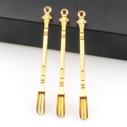 2PCS Gold Snuff Spoon Micro Spoon Spatula Spoon Stainless Steel Scoop - Aimall