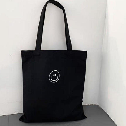 Canvas Shoulder Bag for Women Student Fashion All in One Shopping Tote Handbag