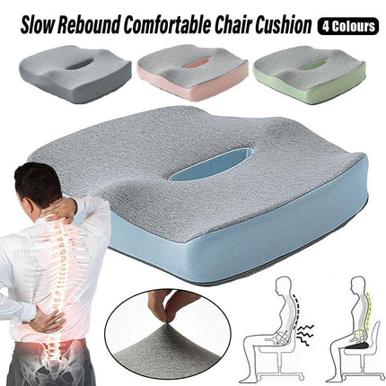 Memory Foam Seat Cushion for Office and Travel Support with Ergonomic Design