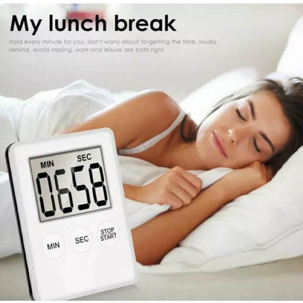 White Magnetic Kitchen LCD Digital Timer Countdown Count Down 99 Minute - Aimall
