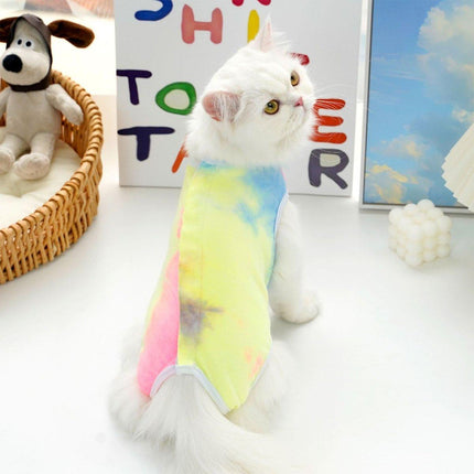 Pet Clothes for All Seasons Solid Color Striped Dog Cat Apparel Puppy Outfit