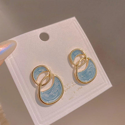Vintage Haze Blue Earrings Women Elegant Dangle Drop Fashion Jewellery Gift