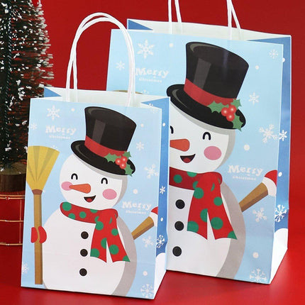 25PCS Christmas Tote Bags Kraft Paper Gift Bags Party Favor Holiday
