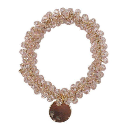 Women Rope Scrunchie Ponytail Holder Pearl Beads Elastic Hair Band Hair Tie Rope - Aimall