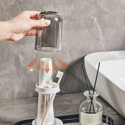 3Colours Bathroom Dustproof Toothbrush Holder Toothpaste Storage Rack Essentials