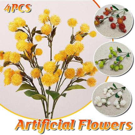 4PCS Artificial Dandelion Small Thorn Flower Bouquet Wedding Decor Ornaments