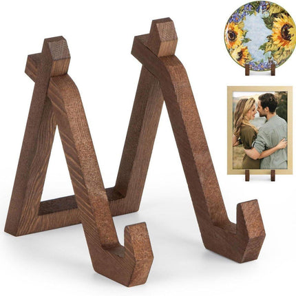 Wooden Recipe Stand Menu Display Holder Family Record Poster Stand Base Rack