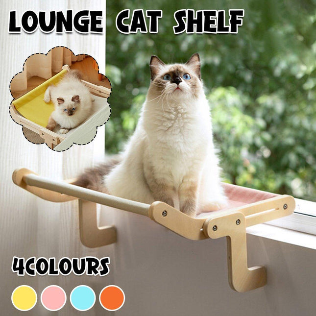 Window Hanging Cat Hammock Solid Wood Sun Bed Nest for All Seasons Durable