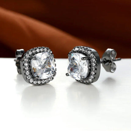 Fashion Earring Buckle Zirconia Stud Earrings Women Elegant Jewelry Accessories
