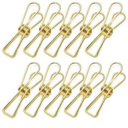 10X Spring Paperclips Metal Wire Hollow Out Clips 55mm Mini Binder Paper Clip - Aimall