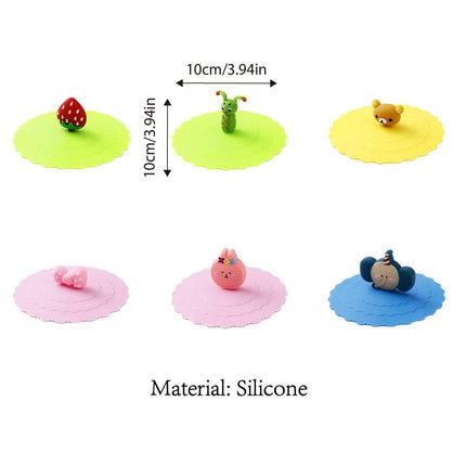 6PCS Silicone Tea Cup Lids Leak Proof Dustproof Universal Drink Covers for Mugs