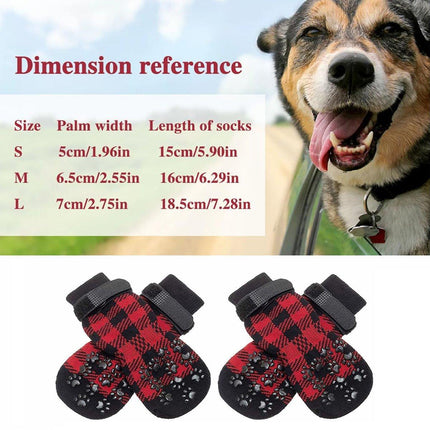 4pcs Christmas Pet Dog Socks Anti-Slip Warm Knit Socks for Small Medium Dog Cat
