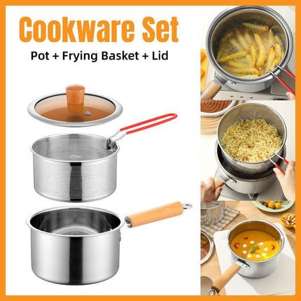 Durable Stainless Steel Small Fryer Household Use Deep Frying Kitchen Appliance