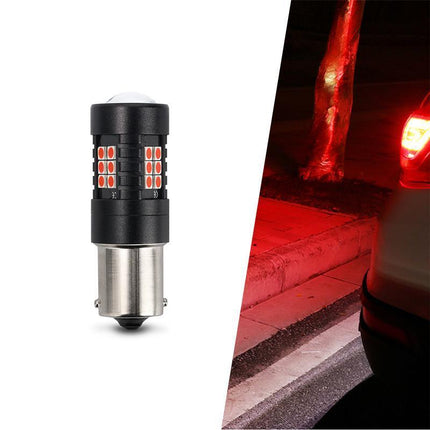 2X BAY15D 1156 RED LED BRAKE STOP TAIL LIGHT BULBS GLOBE BRIGHT ERROR FREE - Aimall