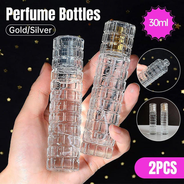 2pcs 30ml Travel Refillable Cosmetic Spray Bottle Empty Mist Pump Container Set