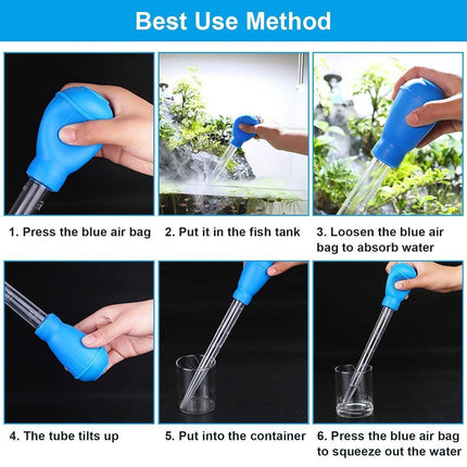 2PCS Fish Tank Cleaner Mini Pooper Turtle Pump Aquarium Maintenance Feeding Tube