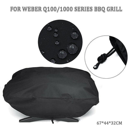 Outdoor BBQ Barbecue Grill Cover Waterproof Dustproof For Weber 7110 Q1000 - Aimall