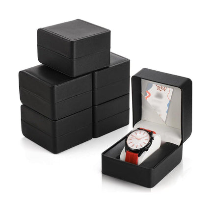 4pcs Flip Watch Boxes Elegant Watch Organiser Storage Case Gift Packaging Box