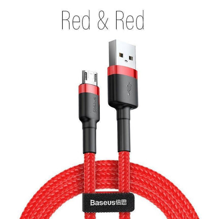Baseus Micro USB 2.4A Fast Charging & Data Sync Cable Cord For Android Samsung 1PC 2M - Aimall