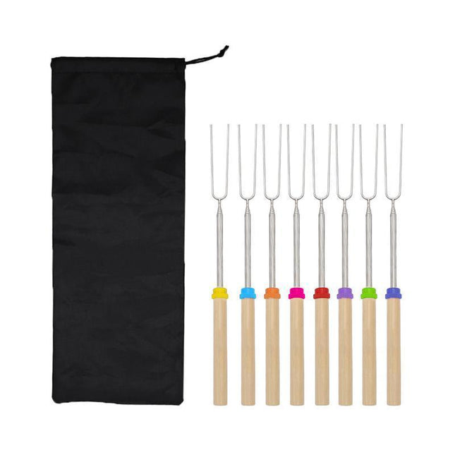 Marshmallow Roasting Sticks Extendable Fork BBQ Campfire Kids Fun Barbecue - Aimall