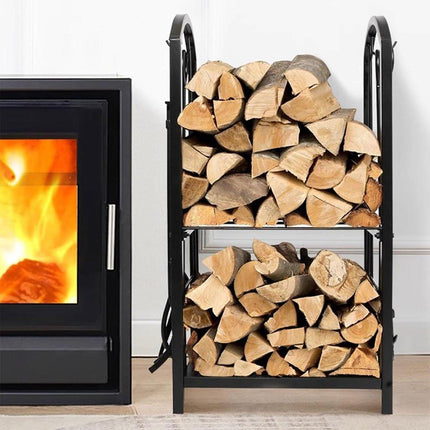 Firewood Storage Rack Heavy Duty Wood Stacking Holder for Camping Fireplace