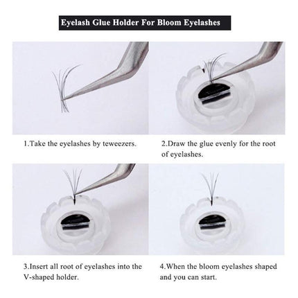 100X Eyelashes Glue Holder Blossom Cup Ring Eyelash Extension Adhesive Stand NEW - Aimall