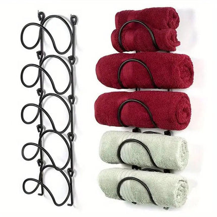 Multifunctional Wall Mounted Bathroom Storage Rack Multi Layer Towel and Wine