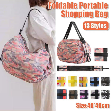 Large Foldable Reusable Shopping Bag Portable Travel Shoulder Grocery Tote Bag