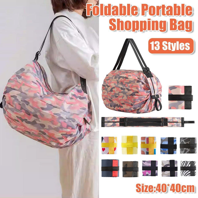 Large Foldable Reusable Shopping Bag Portable Travel Shoulder Grocery Tote Bag