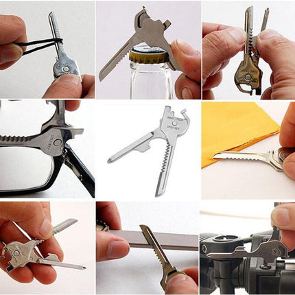 Utili-Key 6 in 1 Key Ring Chain MULTI-TOOL Pocket Knife Screwdriver Swiss Tech - Aimall