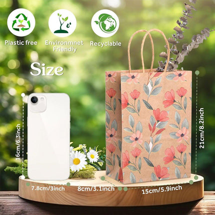 32Pcs Printed Party Paper Bags Tote Bags for Gift Packaging Shopping Favors