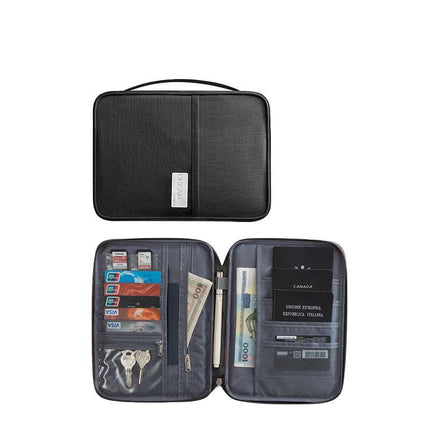 Waterproof Passport Holder Travel Document Wallet RFID Bag Family Case Organizer L - Aimall