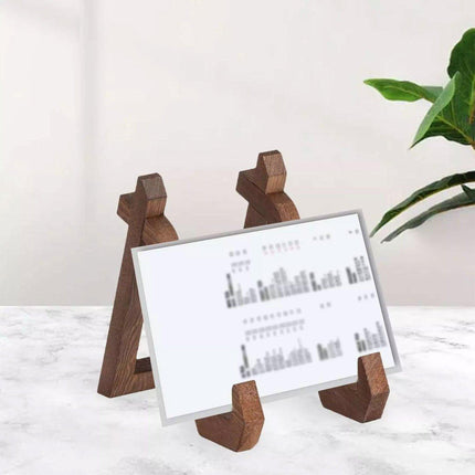 Wooden Recipe Stand Menu Display Holder Family Record Poster Stand Base Rack