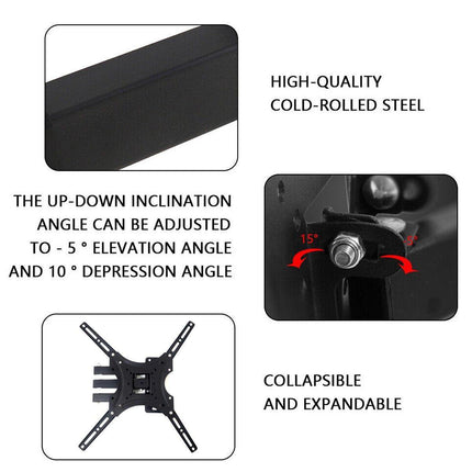 Universal TV Wall Mount Bracket Swivel Tilt 32-55Inch Folding TVStand Adjustable