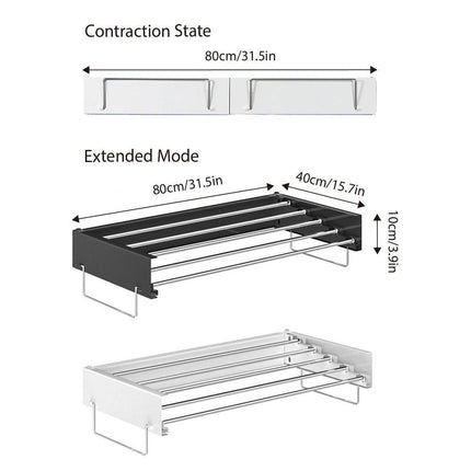 Foldable Wall Hanging Clothes Drying Rack Invisible Balcony Towel Laundry Rack