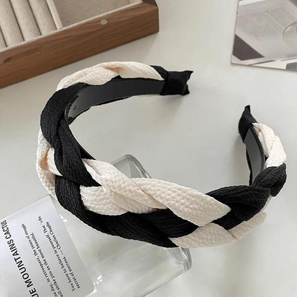 Women Headband Twist Hairband Bow Knot Cross Tie Wide Headwear Hair Band Hoop - Aimall