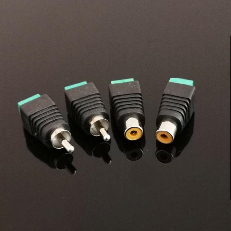 2/4 Pair Speaker Wire cable to female & male RCA Adapter Connector Jack Plug LED - Aimall