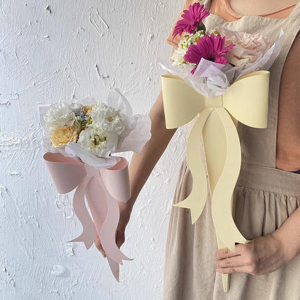 10pcs Fresh Flower Bouquet Packaging with Colourful Bows and Flower Gift Box