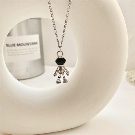 Hip Hop Titanium Steel Astronaut Pendant Necklace Men Women Child Gift - Aimall